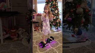 Catherine on a hoverboard