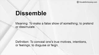 Dissemble Meaning