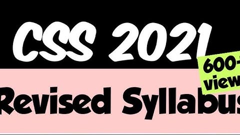 CSS 2021 Revised Syllabi Syllabus