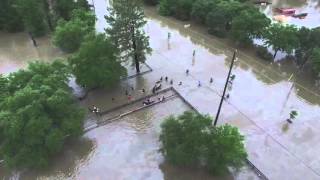 UAV (Drone) Footage: Horse Rescue from Flooding Waters in Cypress Texas. 4/18/16