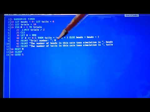How to simulate coin toss experiment on a computer using BASIC programming language