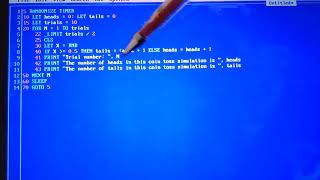How to simulate coin toss experiment on a computer using BASIC programming language