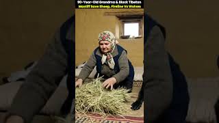90-Year-Old Grandma & Black Tibetan Mastiff Save Sheep, Fireline vs Wolves. #Blizzard #survival