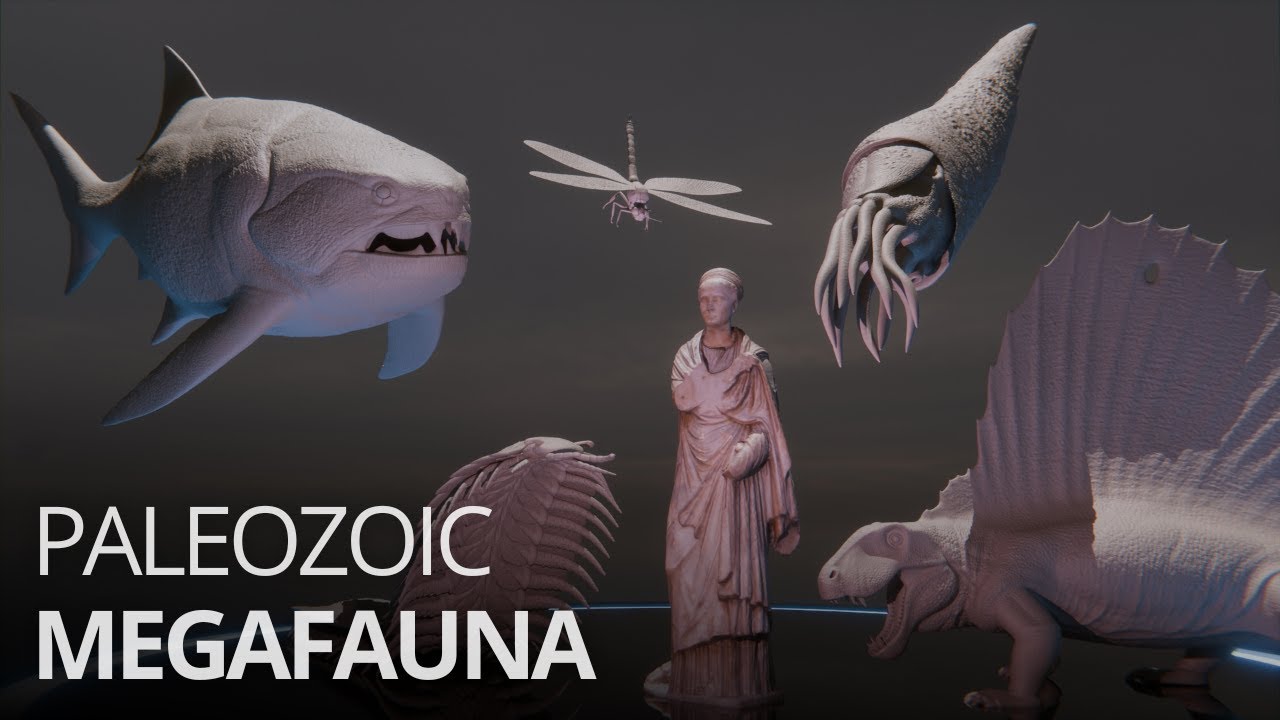 Scientifically accurate paleozoic animals 3D size comparison