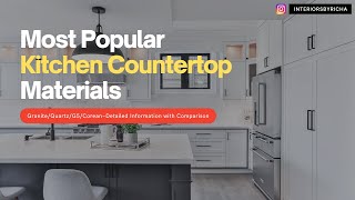 Modular Kitchen Countertops | Best Materials for Kitchen Countertops in India