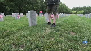 Placing flags on Veterans' graves in Suffolk
