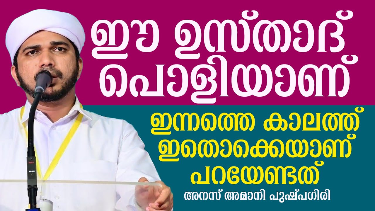 ഈ ഉസ്താദ് പൊളിയാണ്👌🏻 | ഇന്നത്തെ കാലത്ത് ഇതൊക്കെയാണ് പറയേണ്ടത് | Anas Amani Pushpagiri | Malayalam