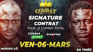 🛑SUIVEZ EN DIRECT LA SIGNATURE DE CONTRAT POUR LE COMBAT ROYAL MODOU LO VS SA THIES