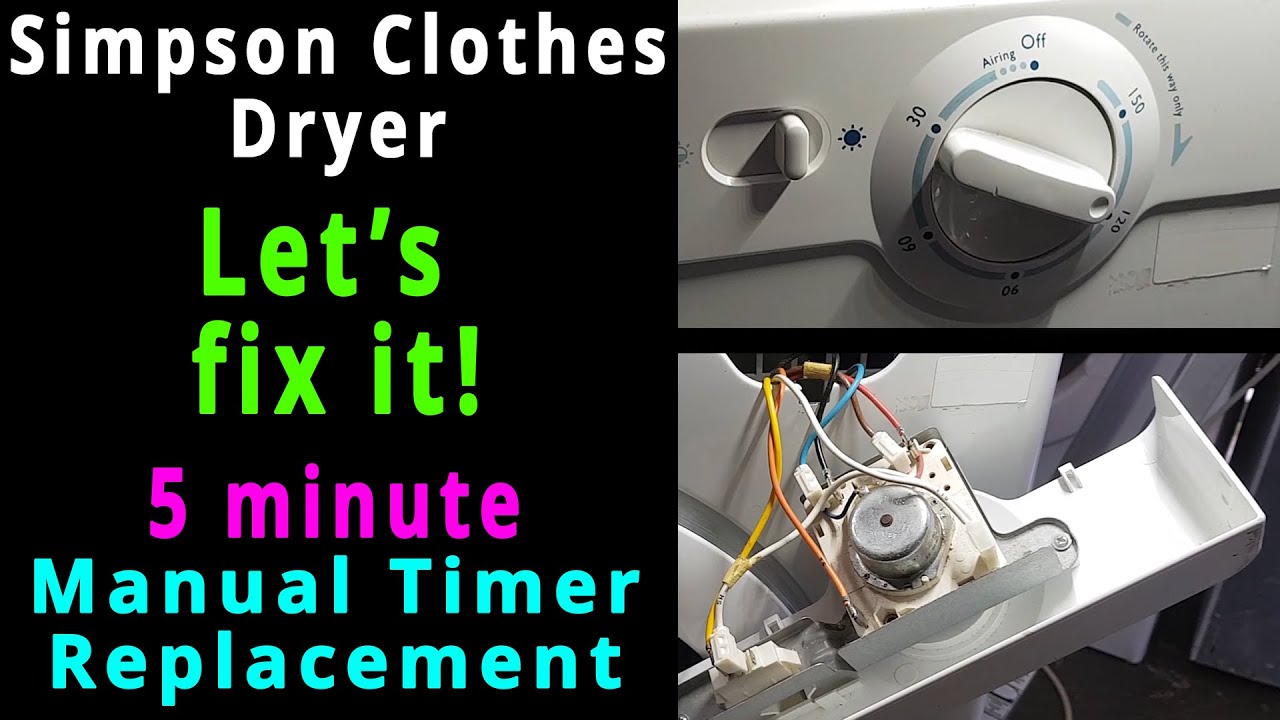 Simpson EZIloader Clothes Dryer Manual Timer DIY Fix Repair Simpson EZIloader Clothes Dryer Manual Timer DIY Fix Repair