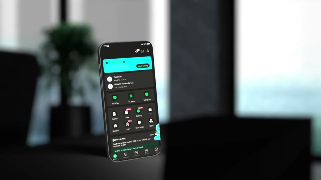 3D Phone Motion Graphics | VFX Showcase (Opay App Concept Animation)