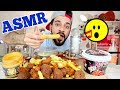 Asmr crispy fried chicken kibbeh spicy rice cake  crunchy eating sounds with arabic whispers