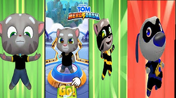 TALKING TOM HERO DASH -- BLACK HERO TOM HANK CLASSIC RUN MIRROR MODE FUNNY FAIL