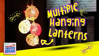 How to make a lampshade, lanterns, smalls multiple hanging yarn globes.
