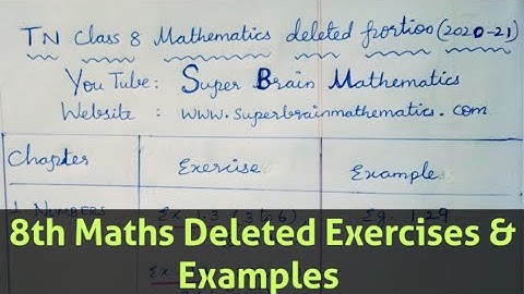 TN 8th Maths reduced syllabus | Class 8 Maths Deleted Exercises & Examples | Super brain mathematics