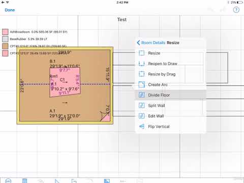 Layout-Divide-Split-Edit - MeasureSquare iPad Edition