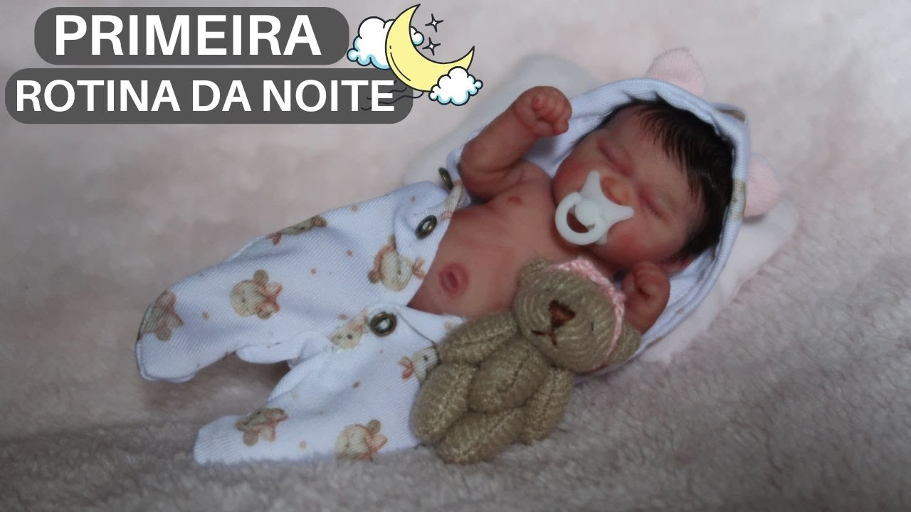 PRIMEIRA ROTINA DA NOITE DA NOVA BEBÊ REBORN DE SILICONE SÓLIDO!