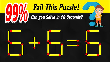 Move 1 Matchstick to Solve This | 99% Failed! | Matchstick Puzzle 6+6=6 #MatchstickPuzzle #Riddle