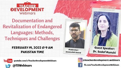 Sadaf Munshi - Documentation and Revitalization of Endangered Languages