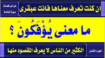 اقوى اسئلة دينيه واجابتها من سورة المائده الجزء 8 ومعانى كلمات اغرب من الخيال