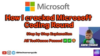 "How I Cracked Microsoft's Coding Round! ✅ Easy Approach & All Test Cases Passed! 🚀" #microsoft