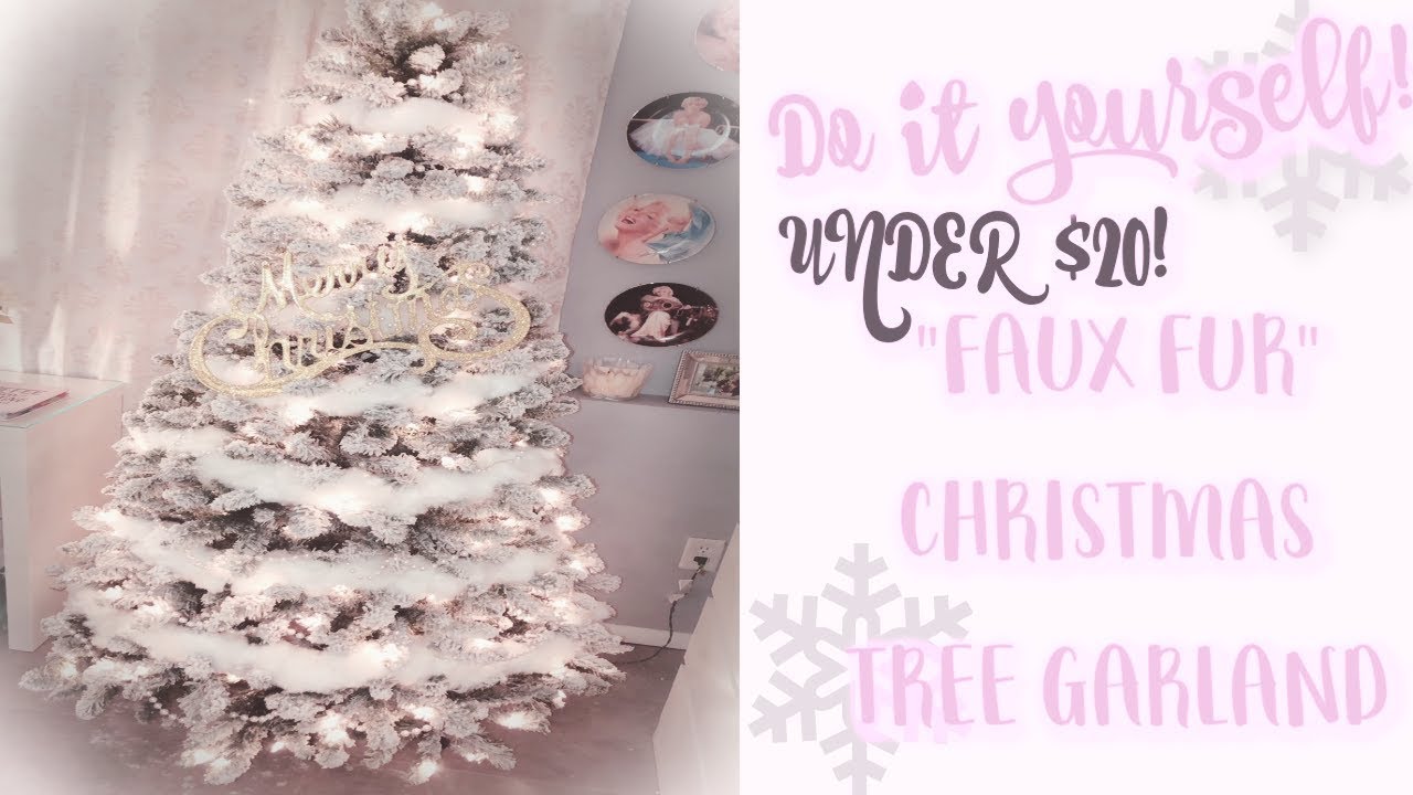 DIY "Faux Fur" Christmas Tree Garland {UNDER $20)