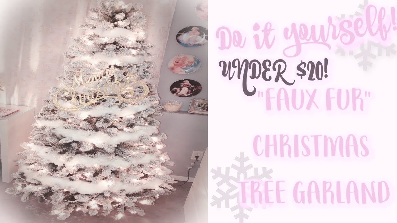 DIY Faux Fur Christmas Tree Garland {UNDER $20) 