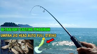 ULTRALIGHT CASTING PINGGIRAN || MANCING PINGGIRAN UMPAN JIG HEAD AUTO FULL STRIKE || CANGKEK JAGERO