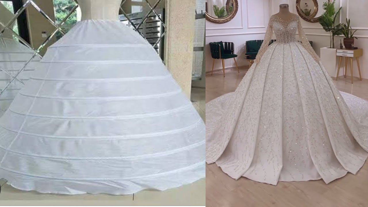 How  to  SEW  HOOP  SKIRT  AND  DETACHABLE PLEATED WEDDING BALL GOWN 💥