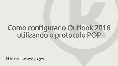 Como alterar o tipo de conta pop para IMAP no Outlook?