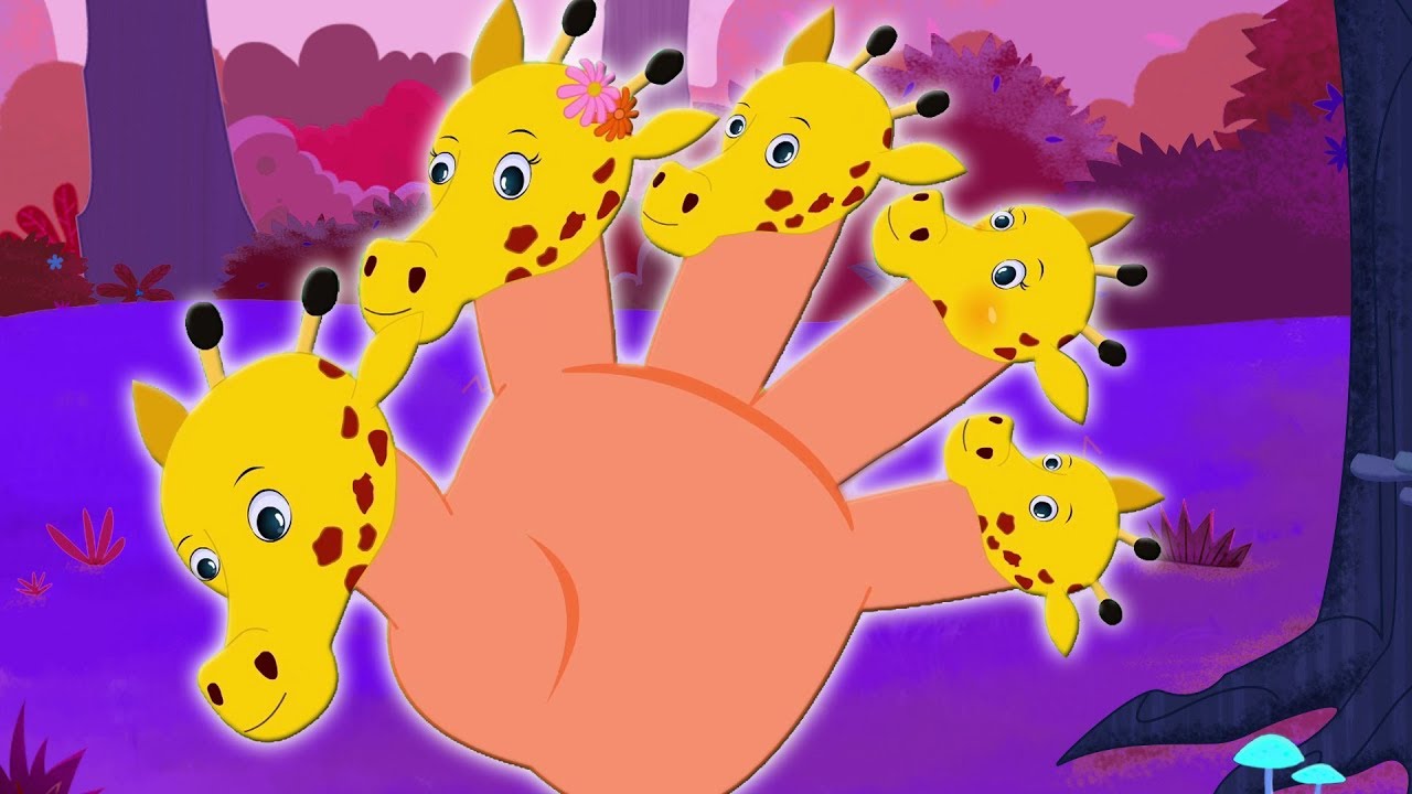 girafa família dedo | Rimas de berçário para crianças | Giraffe Finger ...