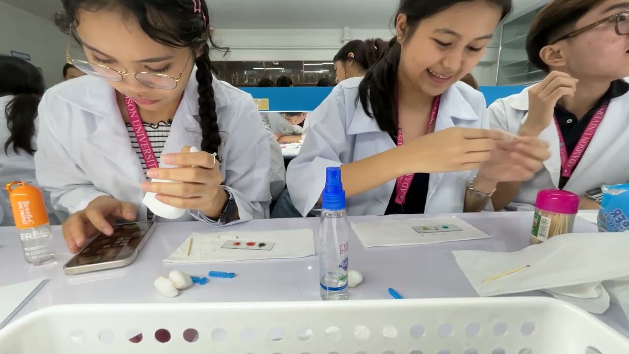 Blood Typing Procedure pt.2 -  1st year nursing student adu - anaphy lab