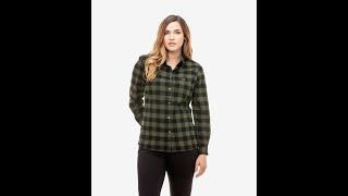 Swanndri Women's Monaco Cotton Long Sleeve Shirt - Olive/Black Check