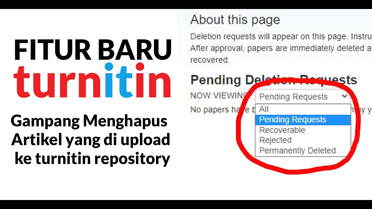 Cara menghapus paper yang di upload ke turnitin repository youtube