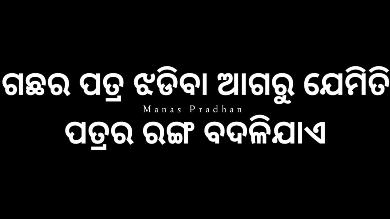 Best Sad Shayari Status Video | Very Heart Touching Shayari in Odia| So Sad Status |By Manas pradhan