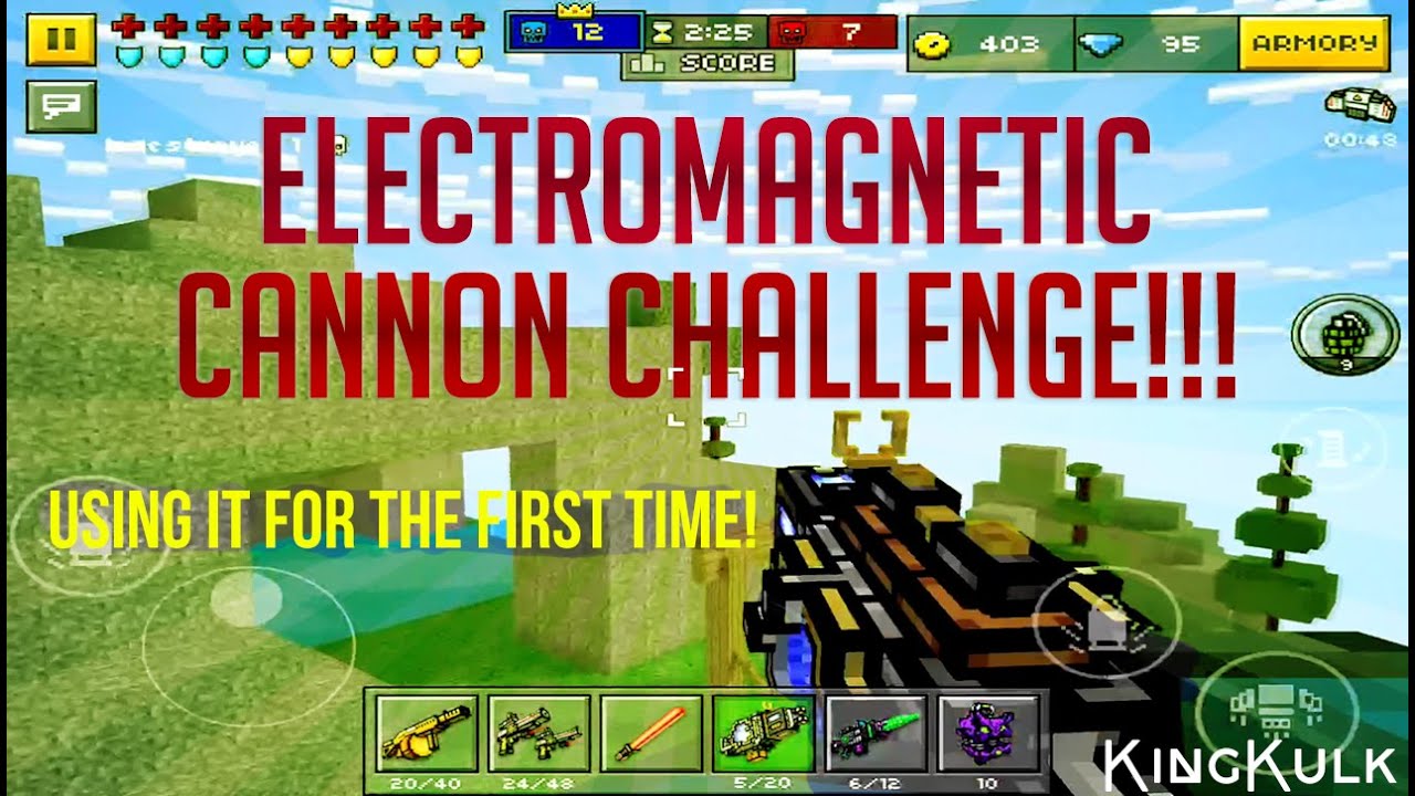 20 KILLS WITH THE ELECTROMAGNETIC CANNON ON THE FIRST TRY!! - Pixel Gun 3D