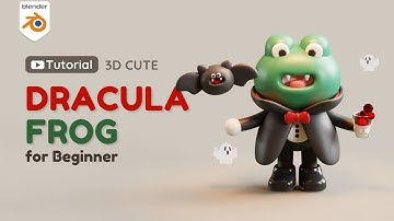 Blender 3D Tutorial | 3D cute Dracula Frog for Beginner🧛🏻‍♀️