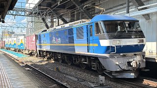 1054レ　EF210-371牽引コンテナ貨物列車　ジョイント音とともに名古屋を通過！