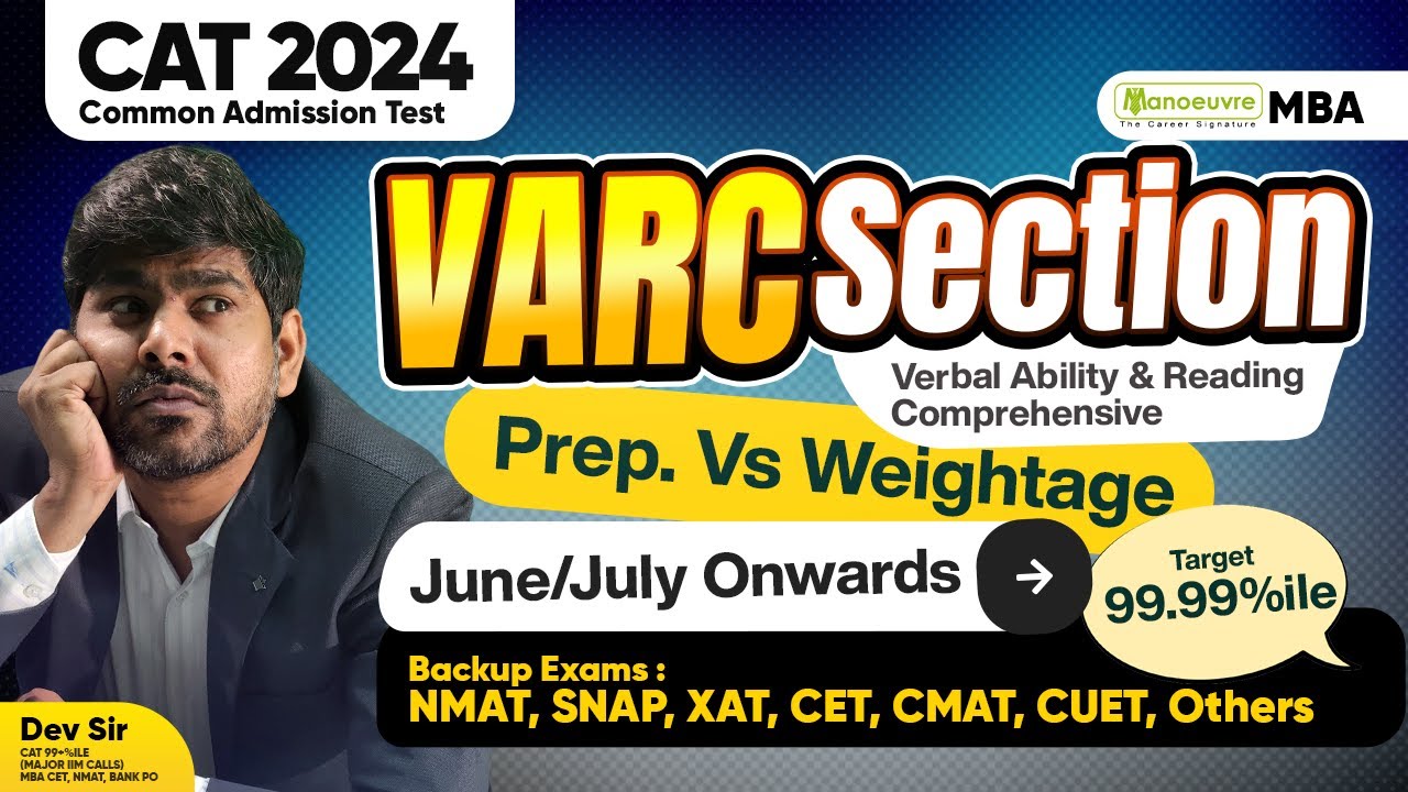 CAT 2024 Preparation Vs Weightage For VARC Section | June Onwards ...
