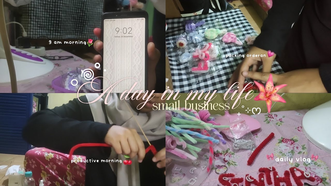 A day in my life₊˚⊹ᰔ | small business, 9 am morning🌥️, productive, packing orderan📦, daily vlog🍒