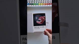 Scary anglerfish 😨 Pantone Card Painting Challenge Day 37/100 #shorts