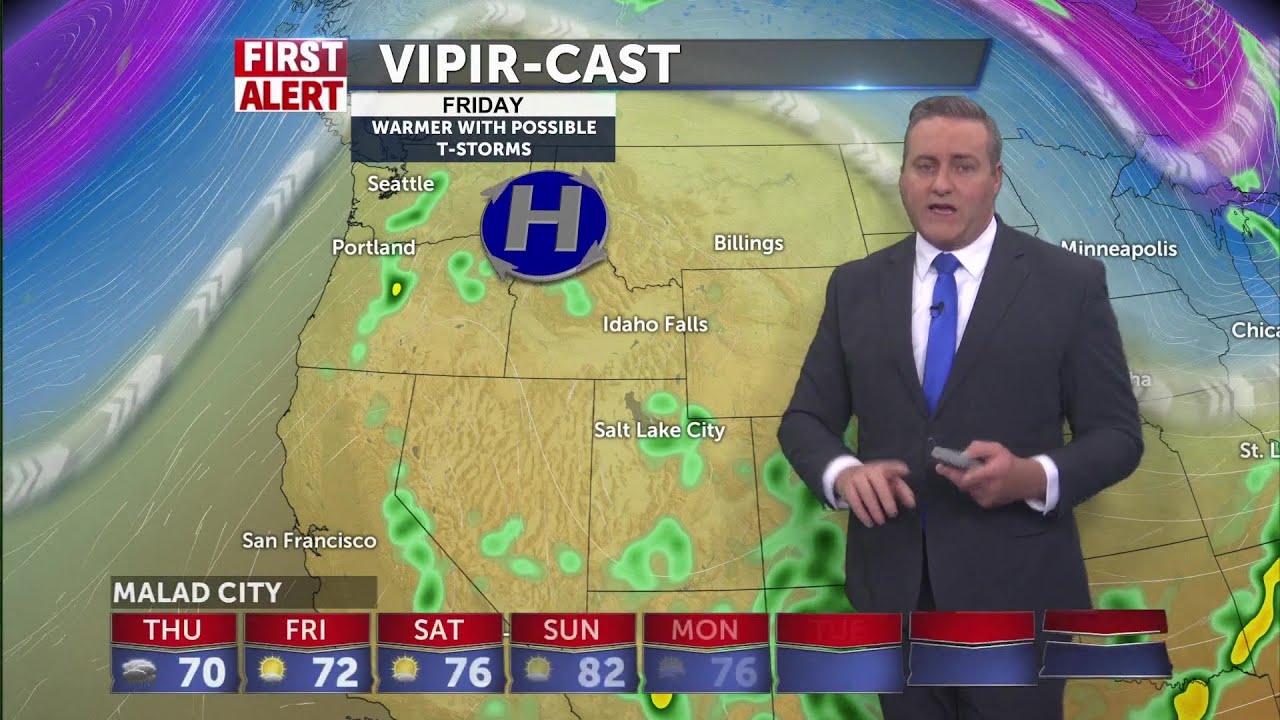 A chance of showers again for Thursday afternoon with warming temps ...