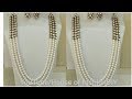 How To Make Latest Pearl Chain Jewellery||Kundan Jewellery..!