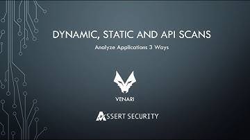 Venari Dynamic, Static and API Scanning