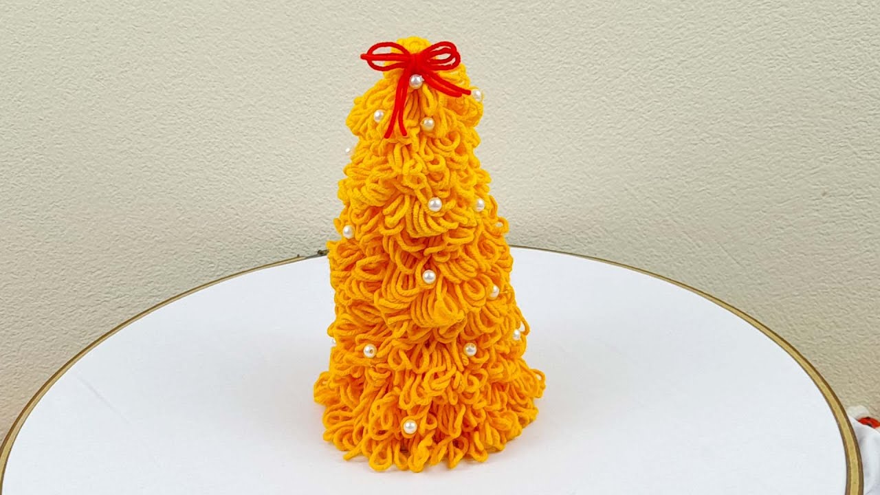 How to make Woolen Christmas Yellow Tree 🌲 - YouTube
