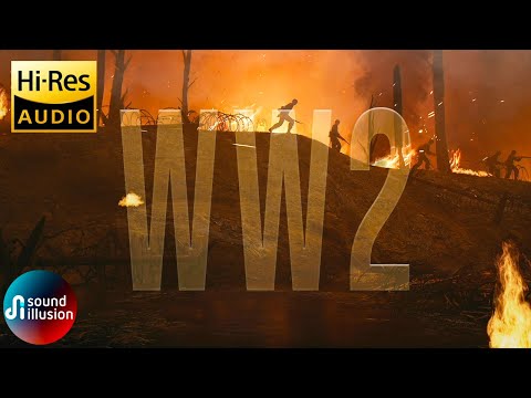 WW2 War Ambience Heavy Artillery Tanks Fighter Planes Rain Fire 