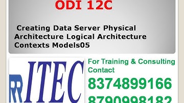 Odi Creating Data Server Physical Architecture Logical Architecture Contexts Models05