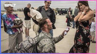 Soldiers Coming Home Surprise - Soldier proposes to his girlfriend #3