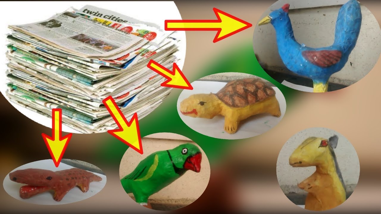 How To Make Paper Mache Parrot Paper Made Parrot Youtube