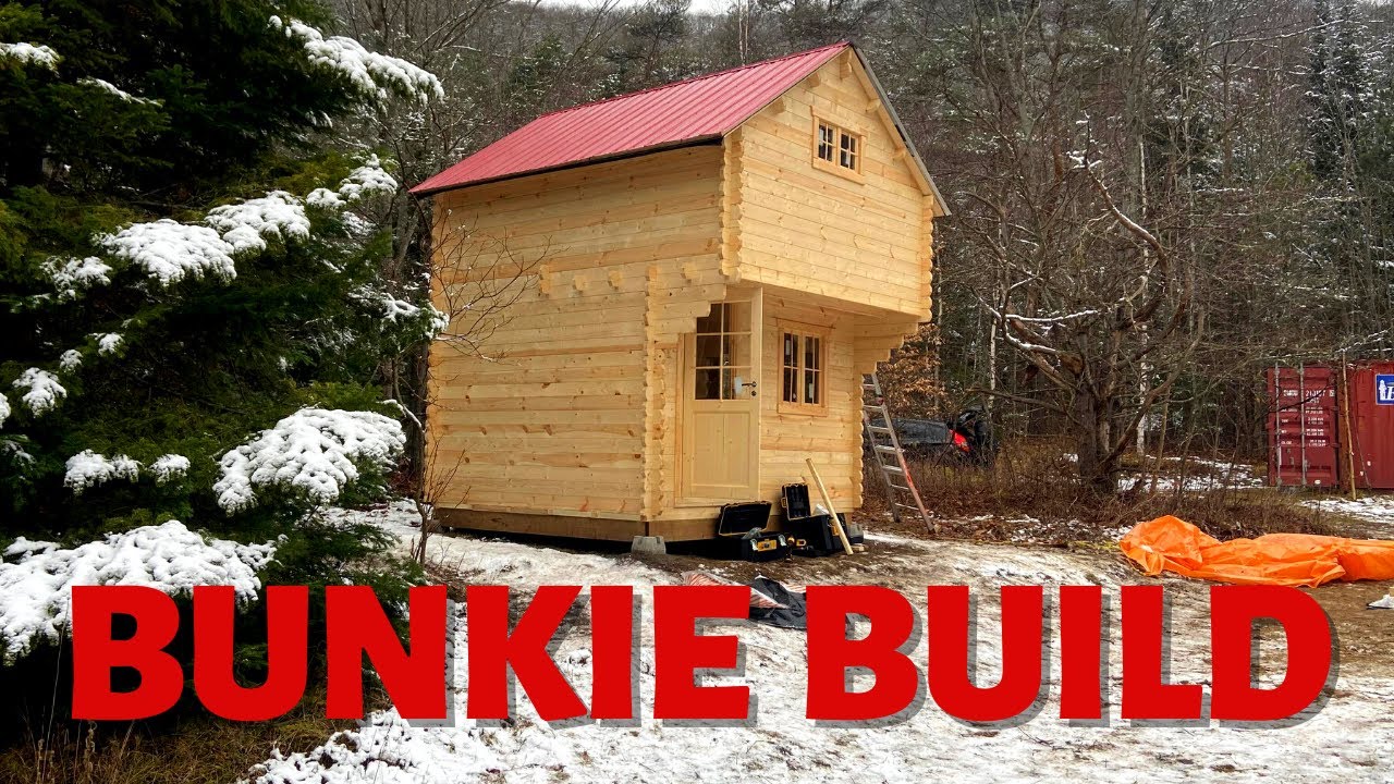Building An OffGrid Bunkie In The Woods With My Brother And Friend