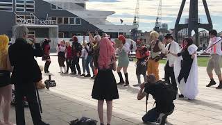 2018 Rtx London, Cosplayers Dancing Outside.